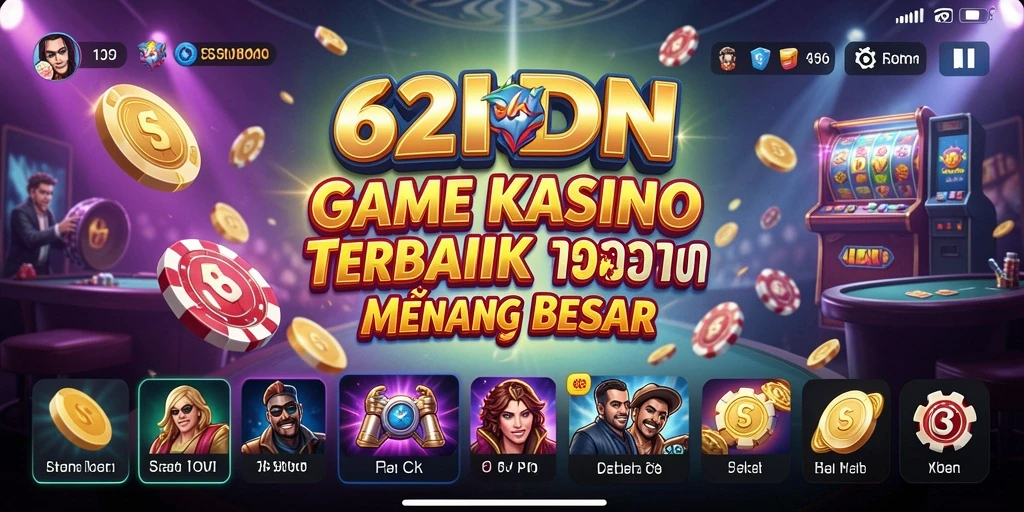 Tampilan utama 62IDN menampilkan permainan kasino yang seru dan menarik.