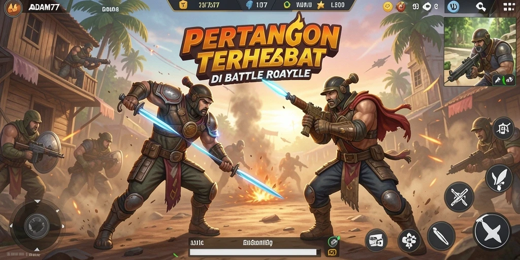 Gameplay mendebarkan di medan Battle Royale ADAM77.
