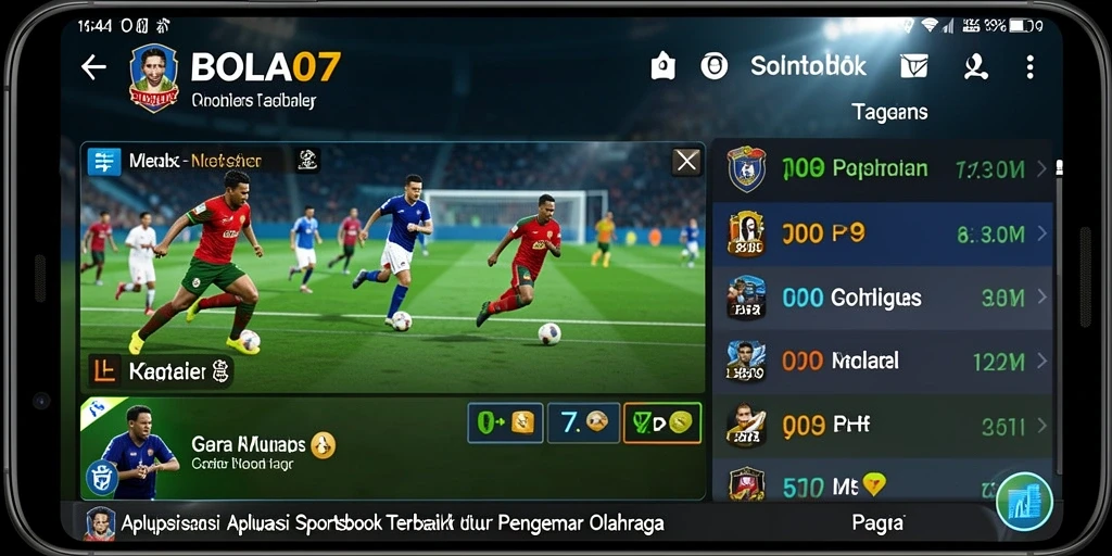 Tampilan antarmuka pengguna BOLA07 saat bertaruh.