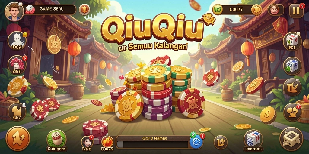 Tampilan gameplay menegangkan dalam game QiuQiu C0077.