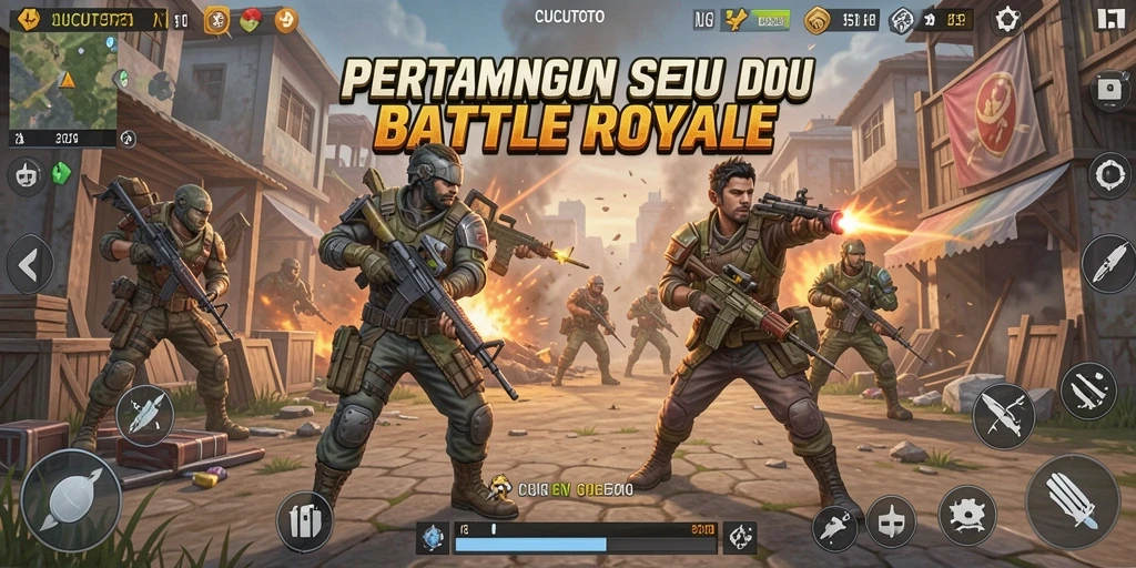 Screenshot gameplay CUCUTOTO menampilkan aksi pertempuran seru.