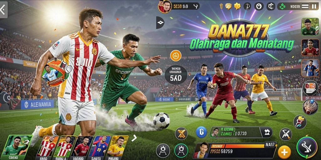 Tangkapan layar menunjukkan aksi seru dalam game olahraga DANA777.