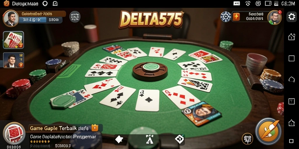 Screenshot utama DELTA575 menampilkan gameplay Gaple yang menarik.