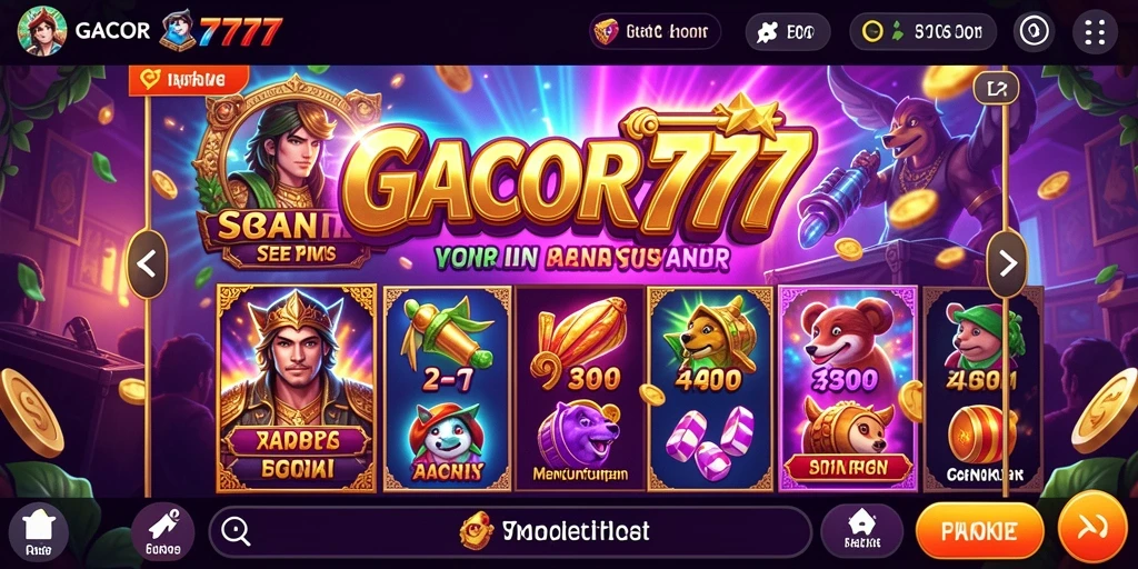 Tampilan menarik dari permainan slot GACOR777 dengan berbagai tema.