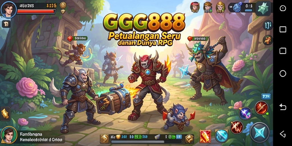 Tangkapan layar menampilkan karakter utama dalam pertempuran epik di dunia RPG.