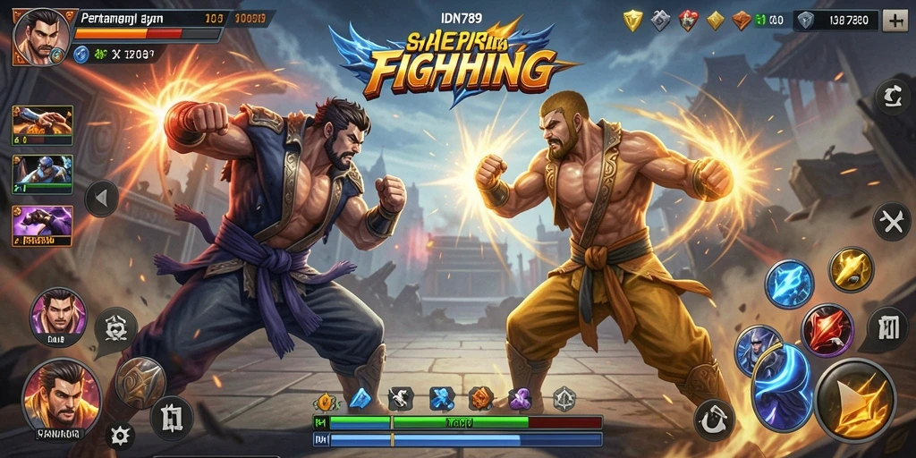 Gambaran utama gameplay yang intens dari IDN789 dengan pertarungan yang mendebarkan.