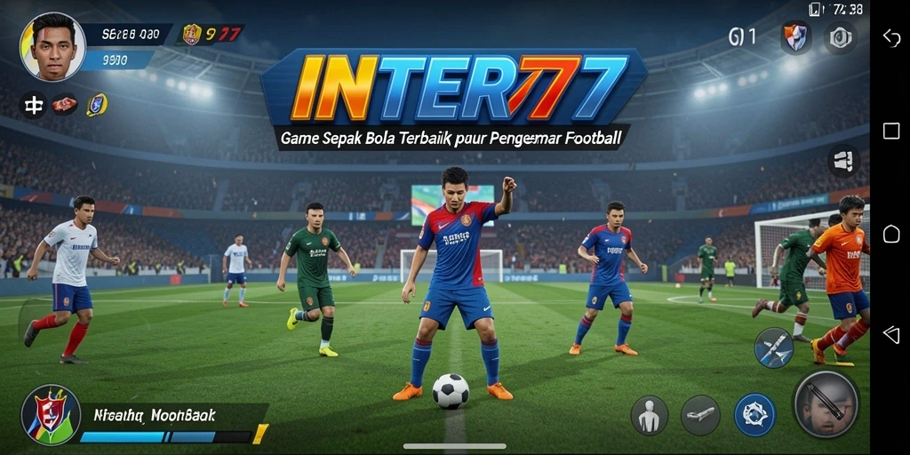 Screenshot utama INTER77 menampilkan pertandingan seru dengan tampilan aksi pemain.