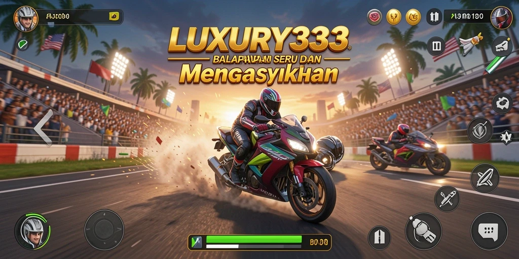 Tampilan gameplay seru balapan di LUXURY333.