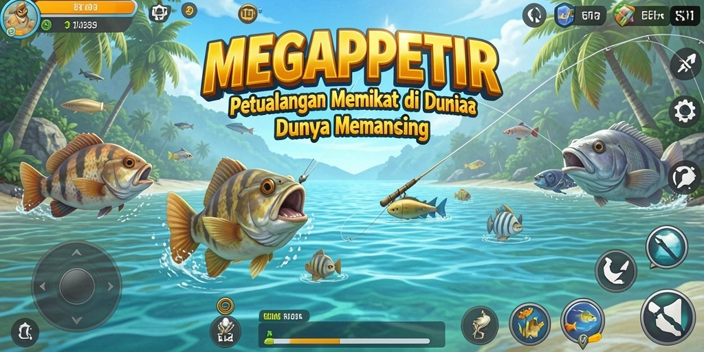 Tampilan gameplay memancing yang seru dan mendebarkan