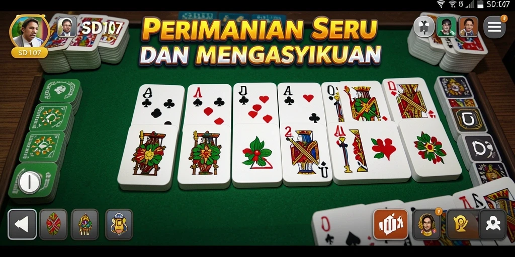 Tampilan menarik dari gameplay SD107 saat bermain Domino.