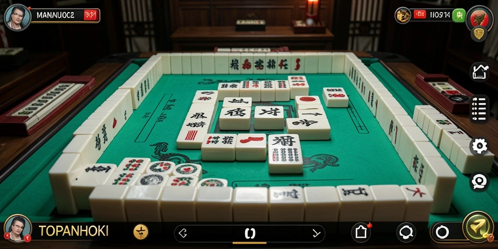 Gameplay menakjubkan dari TOPANHOKI dalam permainan Mahjong.