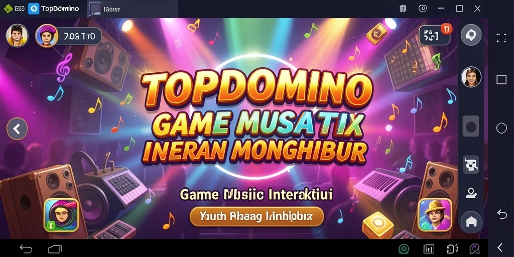 Tampilan gameplay seru dari TOPDOMINO yang penuh dengan musik.