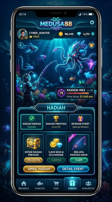 Tampilan utama aplikasi medusa88 yang menarik.